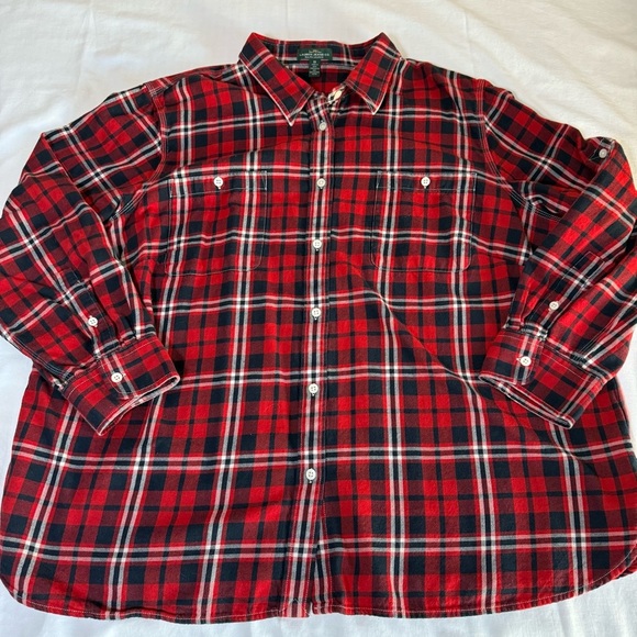 LRL Ralph Lauren Shirt Womens 3X Plus Red Tartan Plaid Flannel Button Cabincore - Picture 1 of 7